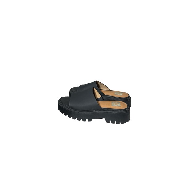DV Dolce Vita Black Lug Sole Platform Slide Sandals Womens Size 7 Chunky Mules - Picture 6 of 6